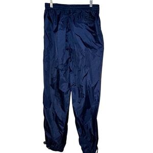 Columbia Women’s Vintage Nylon‎ Track Pants Drawstring Zip Snap Ankle Large Navy